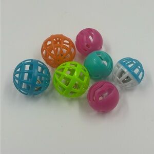 8pc Lattice Jingle Ball Cat Toy Set Colorful Interactive Bells
